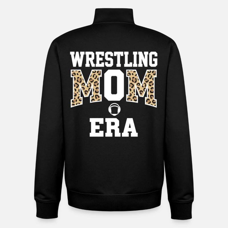 WRESTLING MOM ERA Leo Design - Unisex Organic Zip Sweatshirt by Stanley/Stella - black