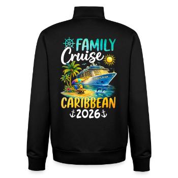 Family Cruise Caribbean 2026 - Unisex Organic Zip Sweatshirt von Stanley/Stella - Schwarz - Hinten - AI Model Male 185 light (185cm)