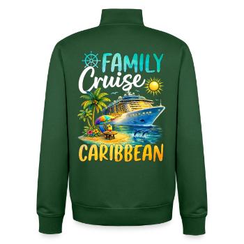 Family Cruise Caribbean - Unisex Organic Zip Sweatshirt by Stanley/Stella - bottle green - Back - AI Model Male 185 dark (185cm)