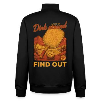 Pickleball-Spieler spielt herum, findet Liebe heraus - Unisex Organic Zip Sweatshirt von Stanley/Stella - Schwarz - Hinten - AI Model Male 185 light (185cm)