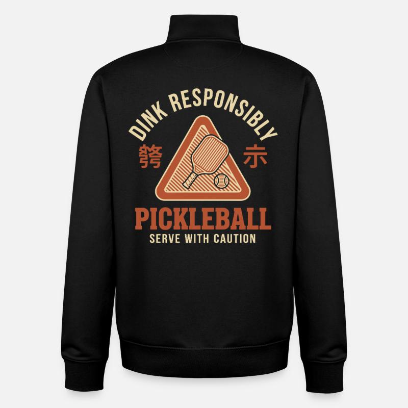 Pickleball-Spaßspieler Dink Responsible Caution - Unisex Organic Zip Sweatshirt von Stanley/Stella - Schwarz