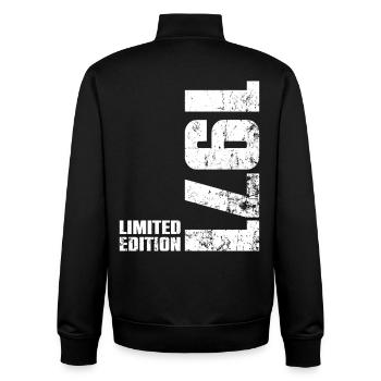 65 Year Old 1971 Man Woman Birthday Gift - Unisex Organic Zip Sweatshirt by Stanley/Stella - black - Back - AI Model Male 185 light (185cm)