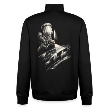 Peintre de véhicules Peintre de voitures Peintre - Sweat zippé unisexe en coton bio Stanley/Stella - noir - Dos - AI Model Male 185 light (185cm)