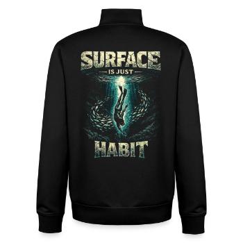 Freediving Freediving Surface Is Just Habit - Unisex Organic Zip Sweatshirt by Stanley/Stella - black - Back - AI Model Male 185 light (185cm)