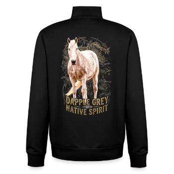Dapple Grey Native Spirit Pferd Illustration - Unisex Organic Zip Sweatshirt von Stanley/Stella - Schwarz - Hinten - AI Model Male 185 light (185cm)