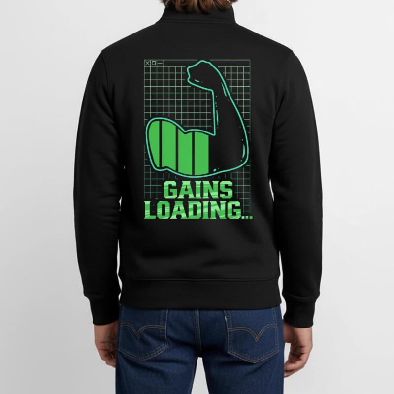 Biceps Biceps Training Gym Gains Loading Unisex Organic Zip Sweatshirt by Stanley/Stella