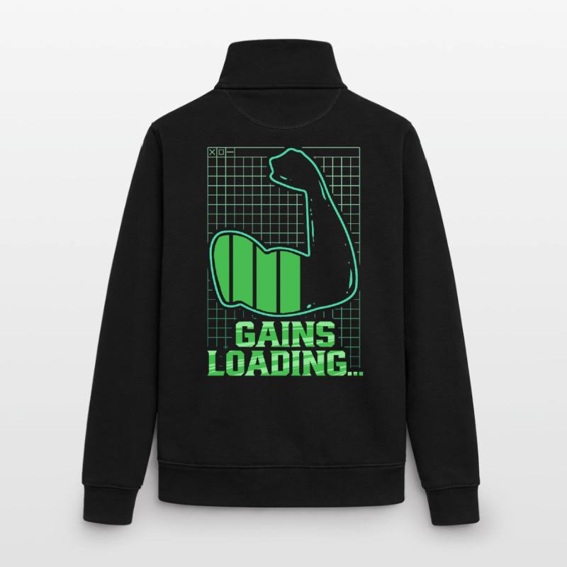 Biceps Biceps Training Gym Gains Loading Unisex Organic Zip Sweatshirt by Stanley/Stella