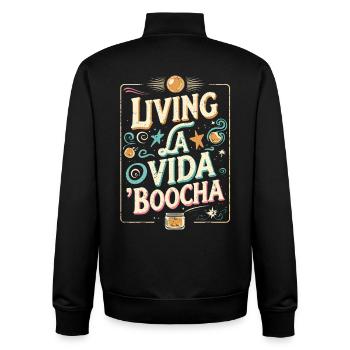 Kombucha Living La Viada Boocha - Unisex Organic Zip Sweatshirt von Stanley/Stella - Schwarz - Hinten - AI Model Male 185 light (185cm)