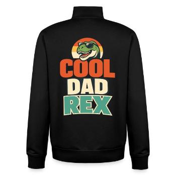 Cool Dad Rex Dino Vater Retro Spruchmotiv - Unisex Organic Zip Sweatshirt von Stanley/Stella - Schwarz - Hinten - AI Model Male 185 light (185cm)