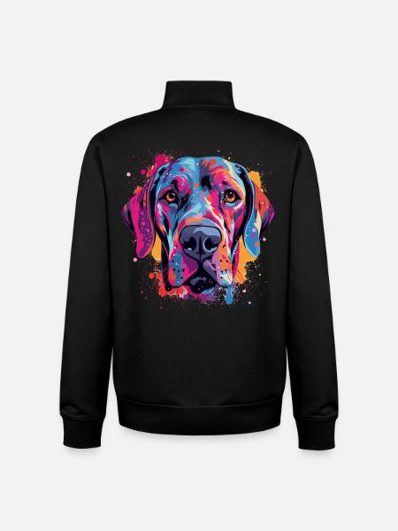 Bunte Dogge-Splash-Art - Unisex Organic Zip Sweatshirt von Stanley/Stella - Schwarz