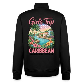 Girls Trip Caribbean 2026 - Unisex Organic Zip Sweatshirt by Stanley/Stella - black - Back - AI Model Male 185 light (185cm)