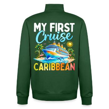 My First Cruise Caribbean - Unisex Organic Zip Sweatshirt by Stanley/Stella - bottle green - Back - AI Model Male 185 dark (185cm)