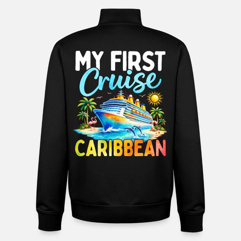 My First Cruise Caribbean - Unisex Organic Zip Sweatshirt by Stanley/Stella - black