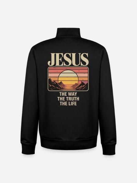 Jesus The Way The Truth The Life John 14:6 - Unisex Organic Zip Sweatshirt by Stanley/Stella - black