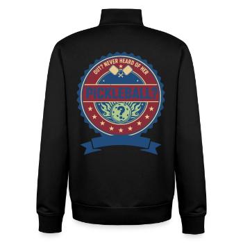 Pickleball Funny Player Out Never Heard Of Her - Unisex Organic Zip Sweatshirt by Stanley/Stella - black - Back - AI Model Male 185 light (185cm)