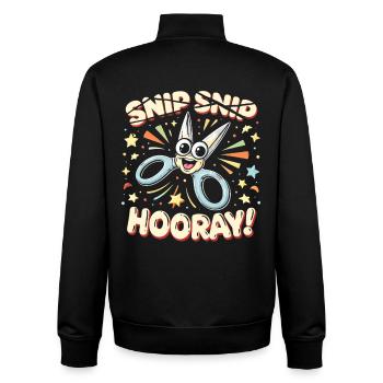 Vasektomie - Unisex Organic Zip Sweatshirt von Stanley/Stella - Schwarz - Hinten - AI Model Male 185 light (185cm)