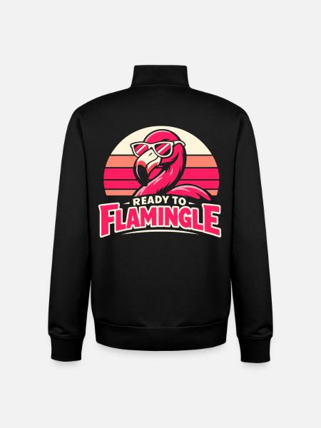 Retro Flamingo Eyewear Motif - Unisex Organic Zip Sweatshirt by Stanley/Stella - black