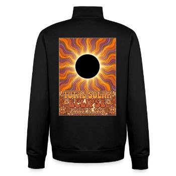 Total Solar Eclipse 2026 Sunburst-Poster - Unisex Organic Zip Sweatshirt von Stanley/Stella - Schwarz - Hinten - AI Model Male 185 light (185cm)