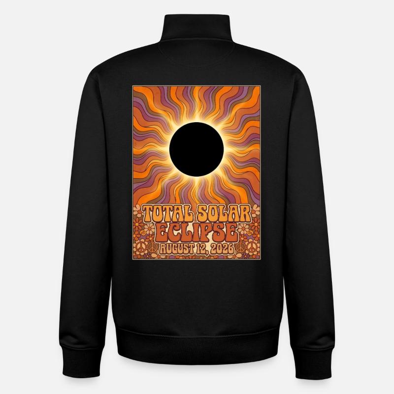Affiche solaire totale 2026 - Sweat zippé unisexe en coton bio Stanley/Stella - noir