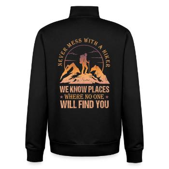 Lustige Wanderer-Sprüche - Unisex Organic Zip Sweatshirt von Stanley/Stella - Schwarz - Hinten - AI Model Male 185 light (185cm)