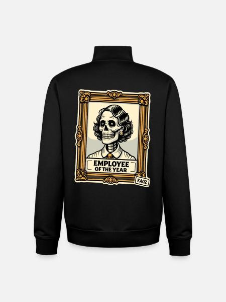 Skeleton Employee of the Year - Unisex Organic Zip Sweatshirt by Stanley/Stella - black