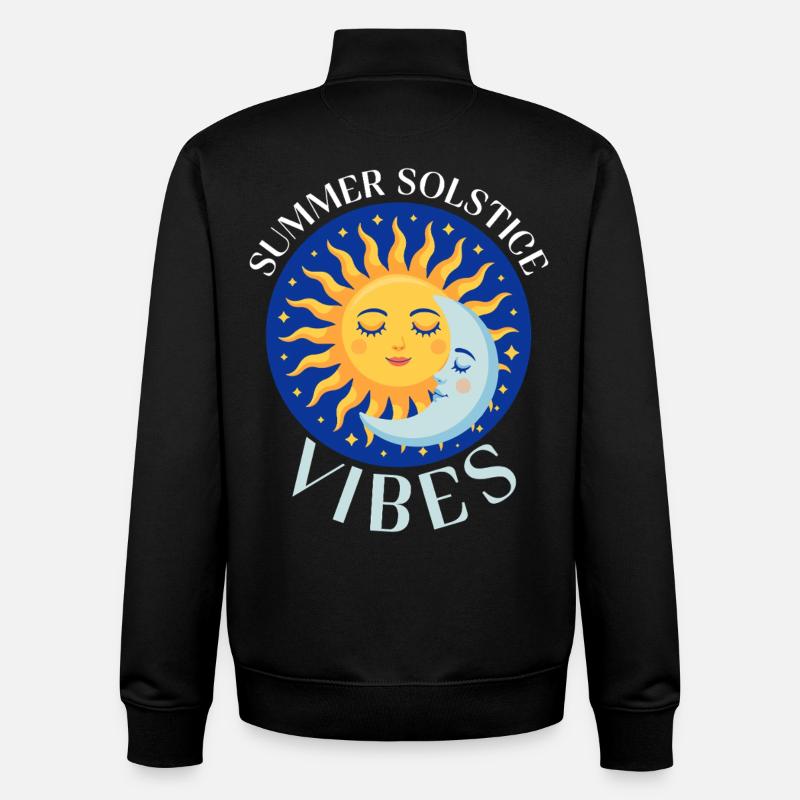 Litha Pagan Solstice d’été Midsommar - Sweat zippé unisexe en coton bio Stanley/Stella - noir