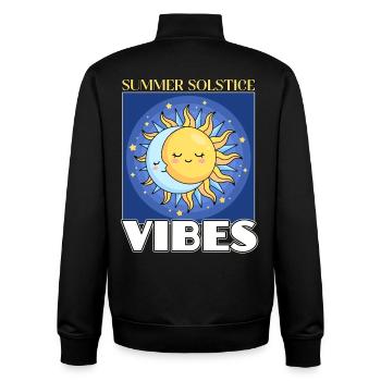 Litha Pagan Solstice d’été Midsommar - Sweat zippé unisexe en coton bio Stanley/Stella - noir - Dos - AI Model Male 185 light (185cm)
