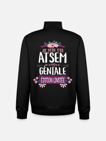 ATSEM Géniale Édition Limitée - Sweat zippé unisexe en coton bio Stanley/Stella - noir