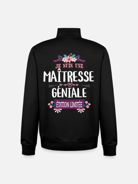 Maîtresse Géniale Édition Limitée - Sweat zippé unisexe en coton bio Stanley/Stella - noir
