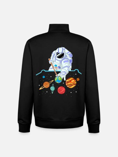 Astronauten-Raumbillard-Shirt - Unisex Organic Zip Sweatshirt von Stanley/Stella - Schwarz