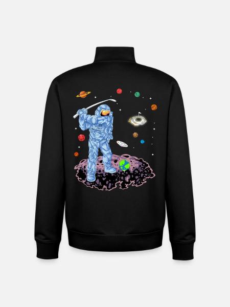 Astronaut Space Golf Shirt - Unisex Organic Zip Sweatshirt by Stanley/Stella - black