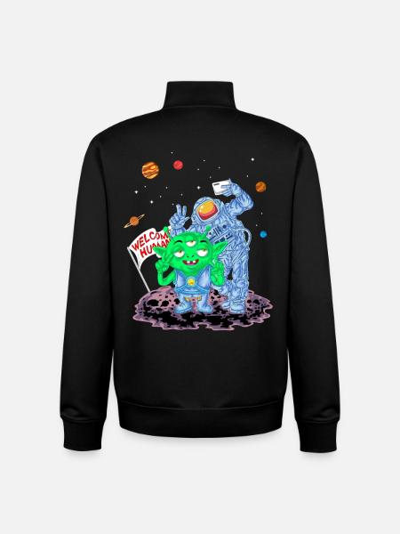 Welcome Humans Alien Shirt - Sweat zippé unisexe en coton bio Stanley/Stella - noir