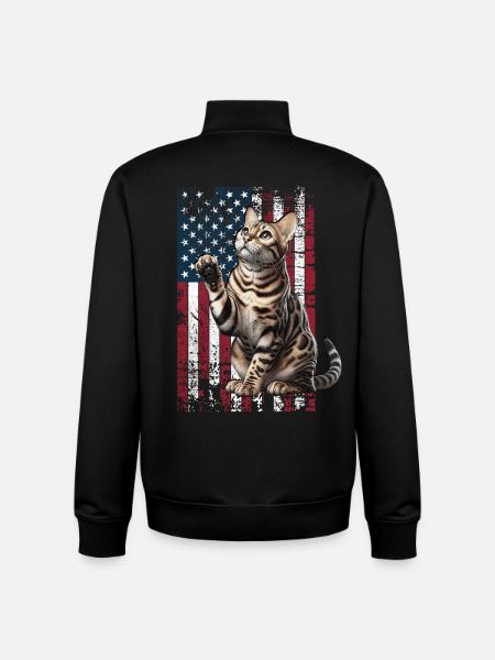 Bengal Cat US Bengalkatze - Unisex Organic Zip Sweatshirt by Stanley/Stella - black