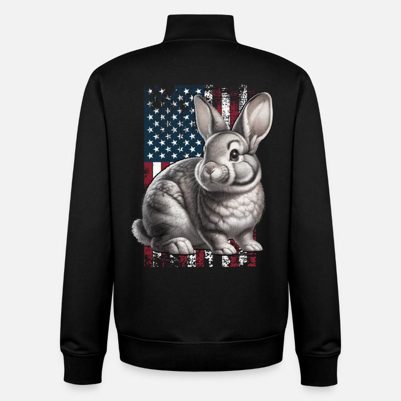 Rabbit - Unisex Organic Zip Sweatshirt by Stanley/Stella - black