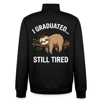 Graduated Still Tired Sloth Graduation Shirt  - Unisex Organic Zip Sweatshirt von Stanley/Stella - Schwarz - Hinten - AI Model Male 185 light (185cm)