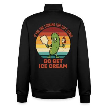 Pickleball-lustiger Spieler liebt Gurkenball-Creme - Unisex Organic Zip Sweatshirt von Stanley/Stella - Schwarz - Hinten - AI Model Male 185 light (185cm)