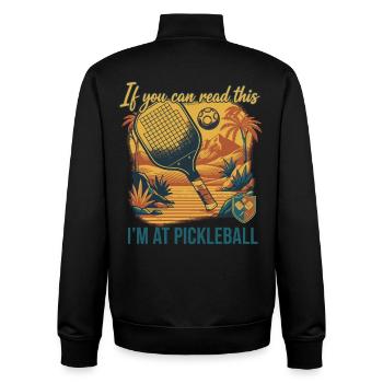 Pickleball: Wenn du das lesen kannst, bin ich bei Funny Player - Unisex Organic Zip Sweatshirt von Stanley/Stella - Schwarz - Hinten - AI Model Male 185 light (185cm)