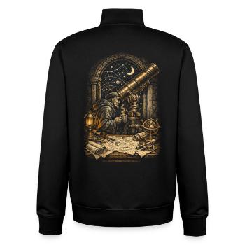 Astronome en astronomie - Sweat zippé unisexe en coton bio Stanley/Stella - noir - Dos - AI Model Male 185 light (185cm)