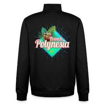Französisch-Polynesien im Pazifik Insel Souvenir - Unisex Organic Zip Sweatshirt von Stanley/Stella - Schwarz - Hinten - AI Model Male 185 light (185cm)