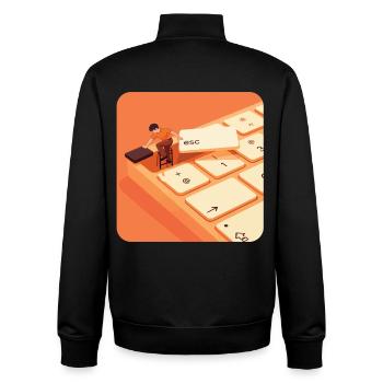ESC – Work Mode Off - Unisex Organic Zip Sweatshirt by Stanley/Stella - black - Back - AI Model Male 185 light (185cm)