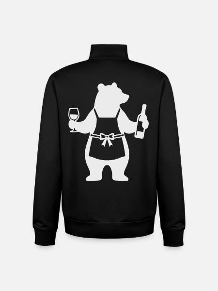 Bear Wine Lover - Unisex Organic Zip Sweatshirt by Stanley/Stella - black