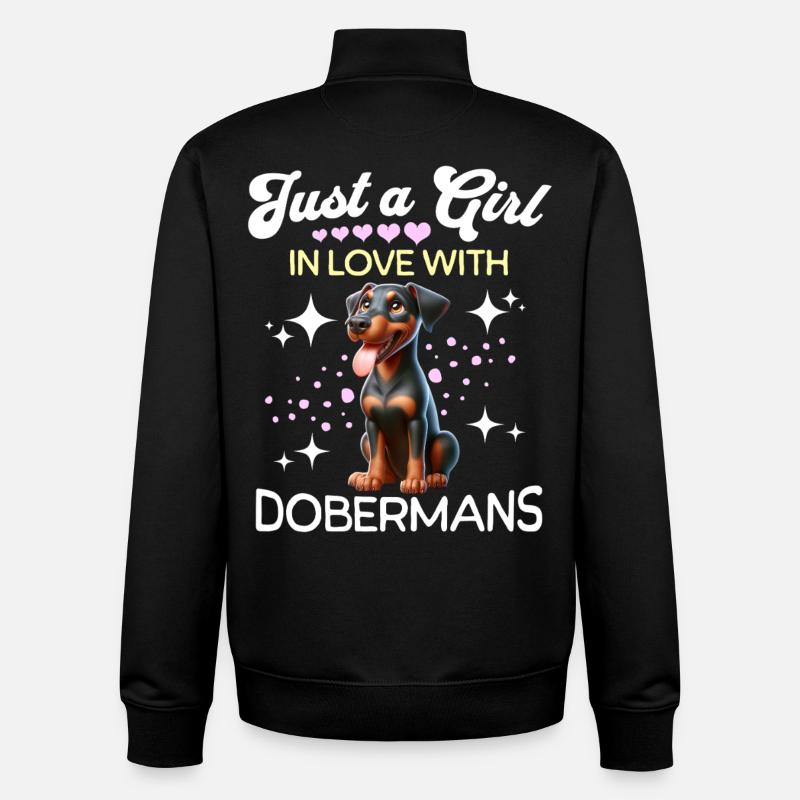 Dobermann Mädchen - Unisex Organic Zip Sweatshirt von Stanley/Stella - Schwarz