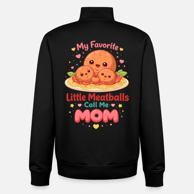 Mes petites boulettes m’appellent Mama Design - Sweat zippé unisexe en coton bio Stanley/Stella - noir