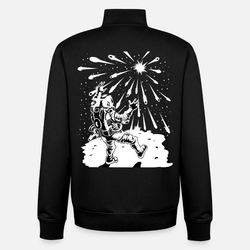 Chemise d’astronaute regardant l’apocalypse - Sweat zippé unisexe en coton bio Stanley/Stella - noir