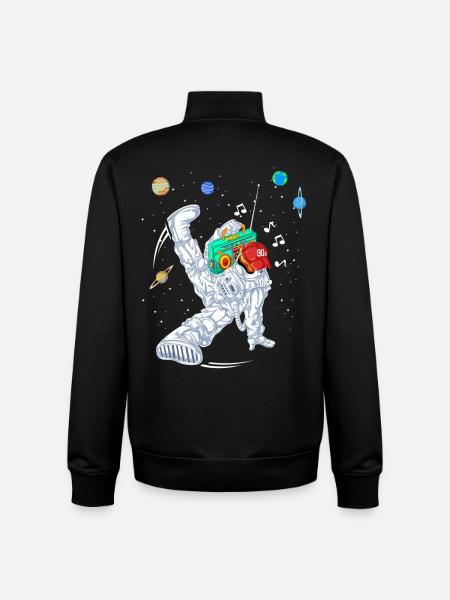 Astronaut Rapper Dance Shirt - Unisex Organic Zip Sweatshirt by Stanley/Stella - black