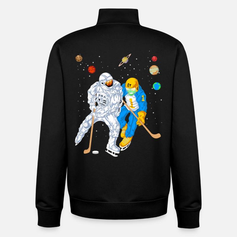 Maillot de hockey spatial Astronaut Alien - Sweat zippé unisexe en coton bio Stanley/Stella - noir