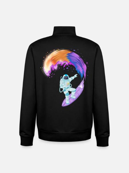 Chemise spatiale de surf d’astronaute - Sweat zippé unisexe en coton bio Stanley/Stella - noir