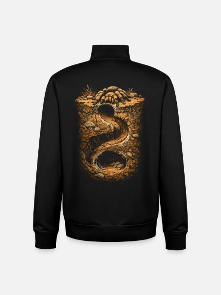 Tarentule - Sweat zippé unisexe en coton bio Stanley/Stella - noir
