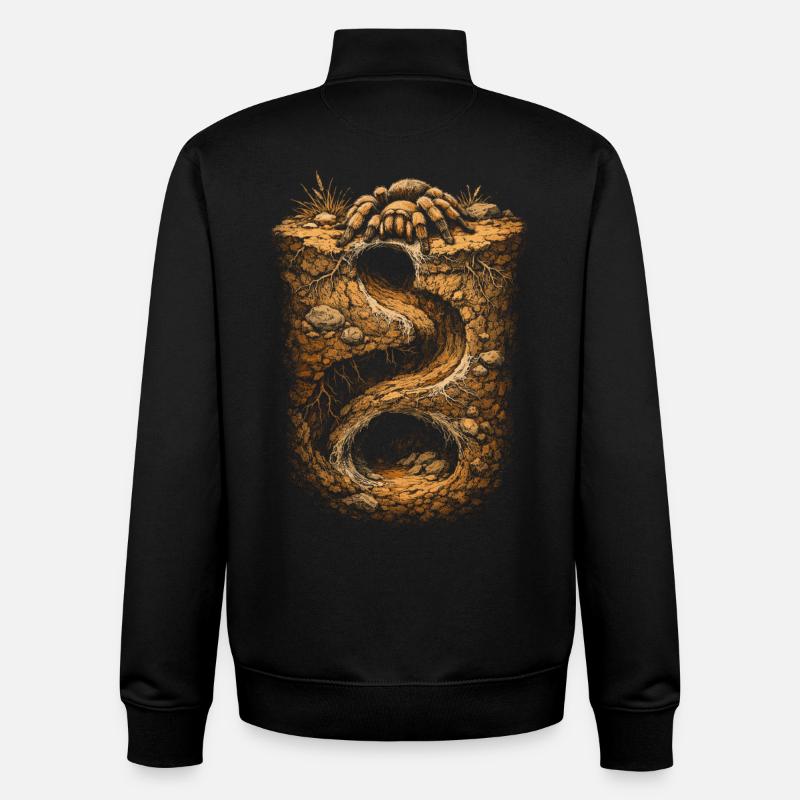 Tarentule - Sweat zippé unisexe en coton bio Stanley/Stella - noir