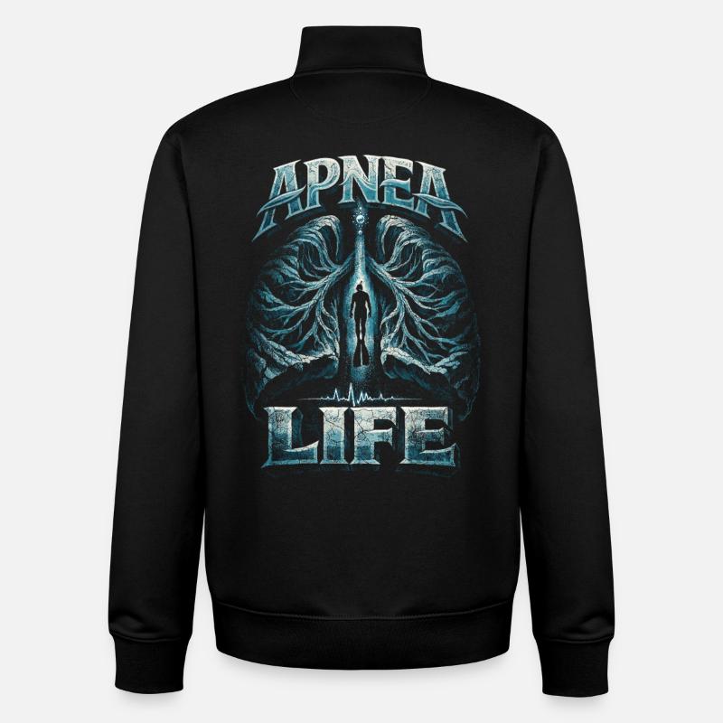 Apnée apnée apnée - Sweat zippé unisexe en coton bio Stanley/Stella - noir